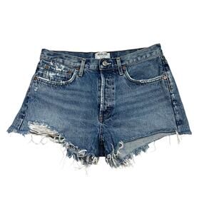 Agolde | Parker Vintage Cut Offs Medium Wash Blue Jean Distressed Denim Shorts